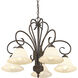 Homestead 5 Light 25 inch Rubbed Bronze Nook Chandelier Ceiling Light in Tea Stone Glass